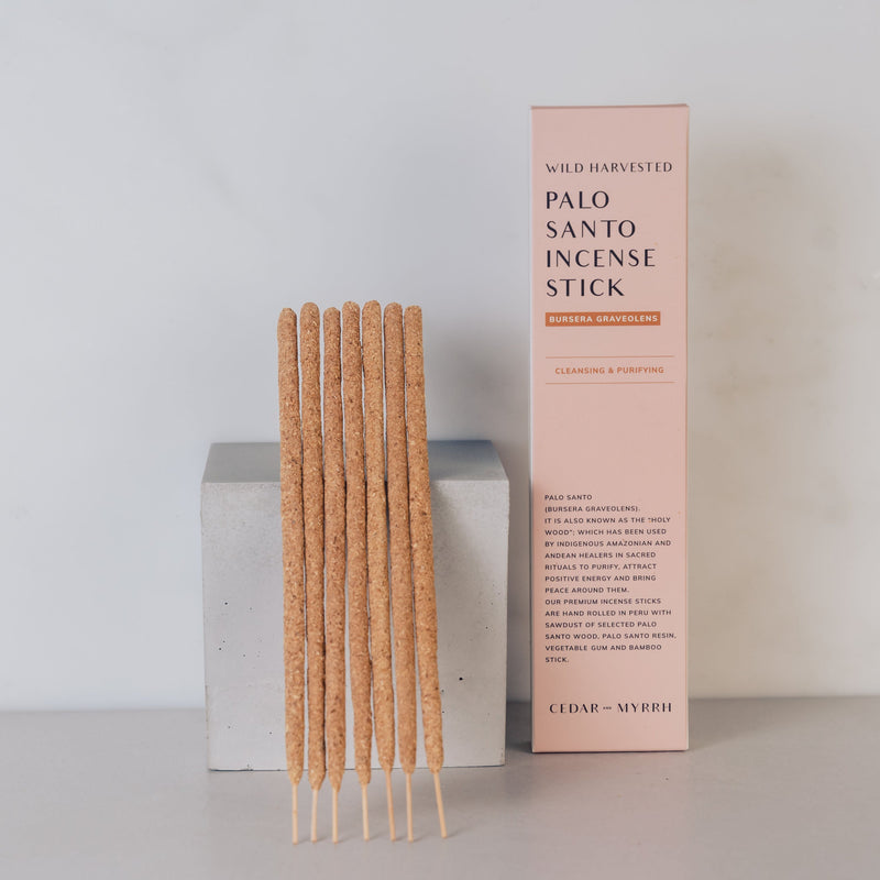 Cedar and Myrrh | Hand Rolled Palo Santo Incense Stick