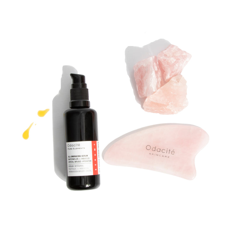 Odacite | Rose Quartz Crystal Contour Gua Sha