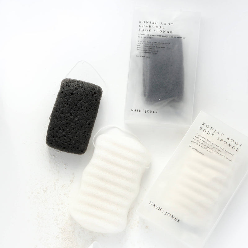 Nash + Jones | Activated Charcoal Konjac Body Sponges - 1 Sponge